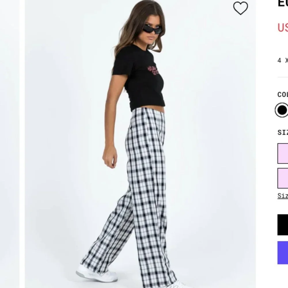 Princess Polly EUROS PANTS BLACK/WHITE - Picture 3 of 6